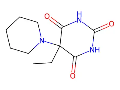 5-Ethyl-5-(1-piperidinyl)-2,4,6(1H,3H,5H)-pyrimidinetrione structure