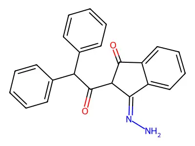 2-(Diphenylacetyl)-1,3-indandione 1-hydrazone structure