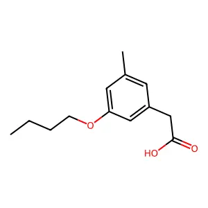 Acetic acid, (5-butoxy-m-tolyl)- structure