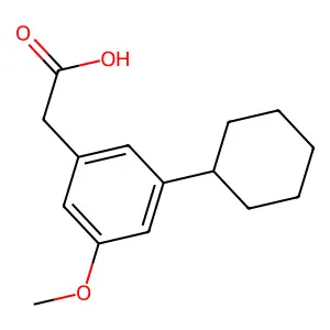 Acetic acid, 3-cyclohexyl-5-methoxyphenyl- structure