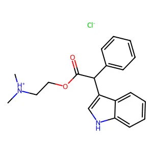 Indole-3-acetic acid, alpha-phenyl-, 2-(dimethylamino)ethyl ester, hydrochloride structure