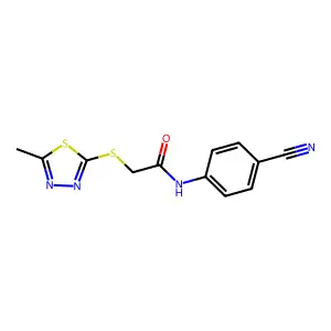 N-(4-cyanophenyl)-2-[(5-methyl-1,3,4-thiadiazol-2-yl)sulfanyl]acetamide structure