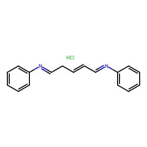 Benzenamine, N,N'-2-pentene-1,5-diylidenebis-, hydrochloride structure