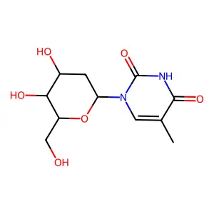 1-(2'-Deoxy-beta-D-glucopyranosyl)thymine structure