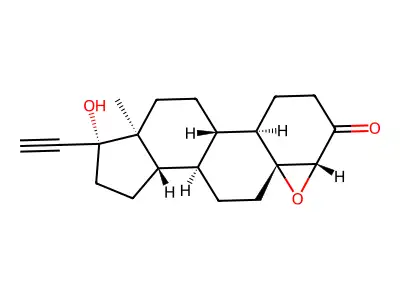 17-Hydroxy-4,5-epoxy-19-norpregn-20-yn-3-one structure