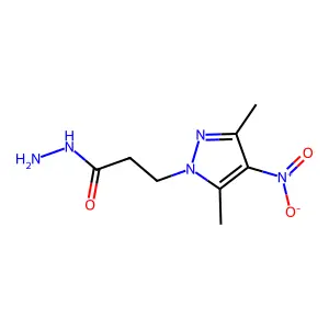 3,5-Dimethyl-4-nitro-1H-pyrazole-1-propanoic acid hydrazide structure