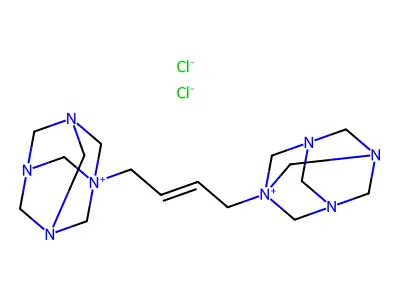1,1-(2-Butenylene)bis(3,5,7-triaza-1-azoniaadamantane chloride) structure
