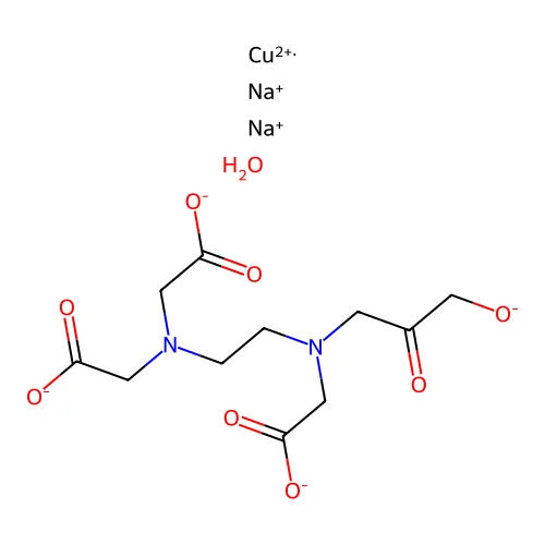 Disodium copper(II) EDTA structure