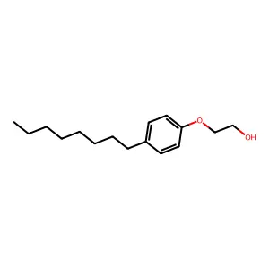 Polyethylene glycol mono(octylphenyl) ether structure