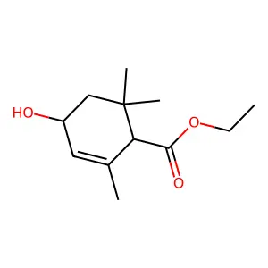 Ethyl 4-hydroxy-2,6,6-trimethylcyclohex-2-ene-1-carboxylate structure
