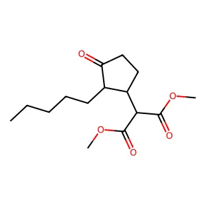 Dimethyl (3-oxo-2-pentylcyclopentyl)malonate structure