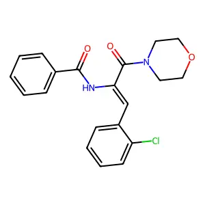 N-[1-(2-chlorophenyl)-3-morpholin-4-yl-3-oxoprop-1-en-2-yl]benzamide structure