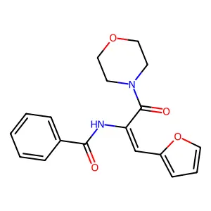 N-[1-(furan-2-yl)-3-morpholin-4-yl-3-oxoprop-1-en-2-yl]benzamide structure