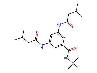 N-tert-butyl-3,5-bis(3-methylbutanoylamino)benzamide structure
