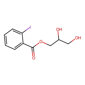 Benzoic acid, 2-iodo-, 2,3-dihydroxypropyl ester structure