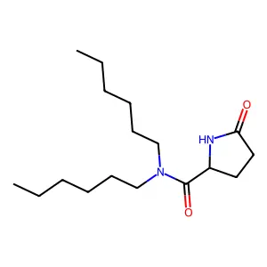 N,N-Dihexyl-5-oxopyrrolidine-2-carboxamide structure