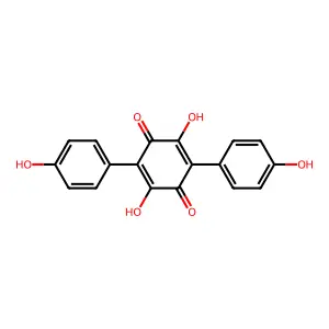 2,5-Dihydroxy-3,6-bis(4-hydroxyphenyl)-2,5-cyclohexadiene-1,4-dione structure