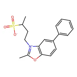 benzoxazolium, 2-methyl-5-phenyl-3-(3-sulfobutyl)-, inner salt structure