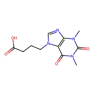 1,2,3,6-Tetrahydro-1,3-dimethyl-2,6-dioxo-7H-purine-7-butyric acid structure