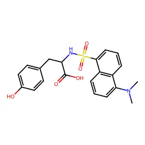 N-((5-(dimethylamino)-1-naphthyl)sulphonyl)-L-tyrosine structure