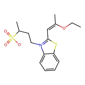 benzothiazolium, 2-(2-ethoxy-1-propen-1-yl)-3-(3-sulfobutyl)-, inner salt structure