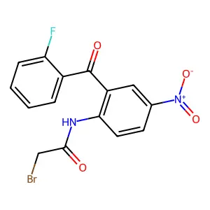 2-Bromo-N-[2-(2-fluorobenzoyl)-4-nitrophenyl]acetamide structure