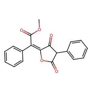 2-(3,5-Dioxo-4-phenyl-2-oxolanylidene)-2-phenylacetic acid methyl ester structure