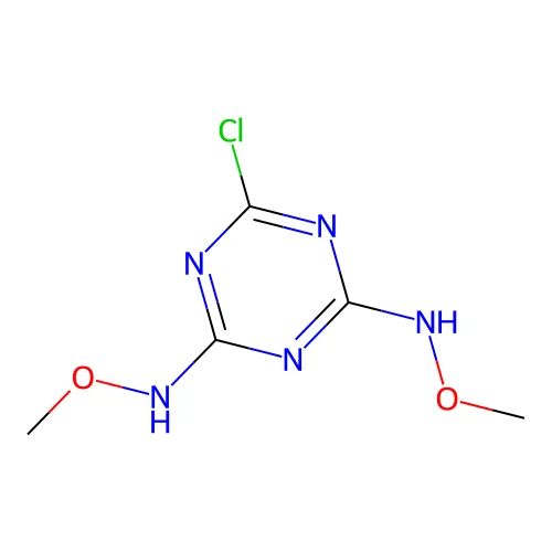6-chloro-2-N,4-N-dimethoxy-1,3,5-triazine-2,4-diamine structure