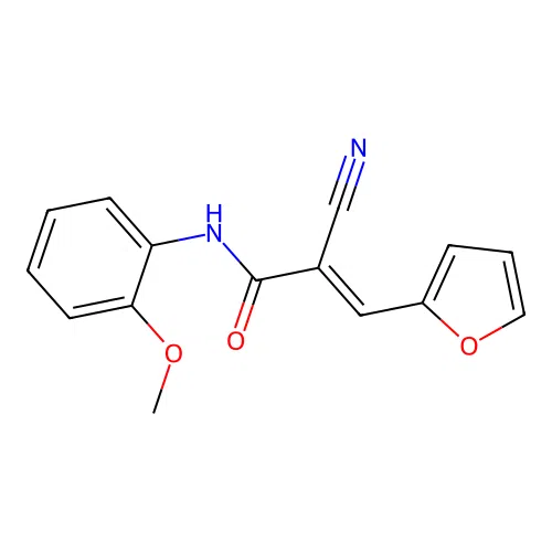 2-cyano-3-(furan-2-yl)-N-(2-methoxyphenyl)prop-2-enamide structure