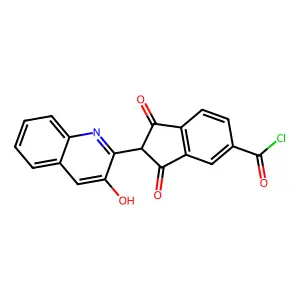 1H-Indene-5-carbonyl chloride, 2,3-dihydro-2-(3-hydroxy-2-quinolinyl)-1,3-dioxo- structure