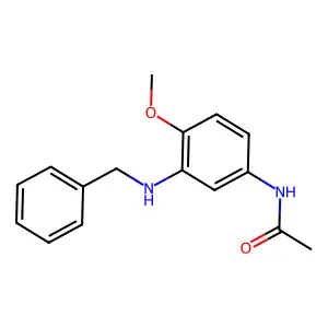 Acetamide, N-(4-methoxy-3-((phenylmethyl)amino)phenyl)- structure
