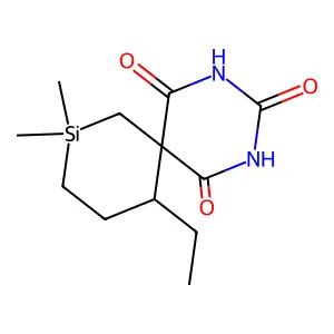 2,4-Diaza-8,8-dimethyl-11-ethyl-8-silaspiro(5.5)undecane-1,3,5-trione structure