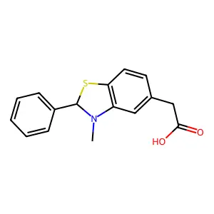 (3-Methyl-2-phenyl-2,3-dihydro-1,3-benzothiazol-5-yl)acetic acid structure