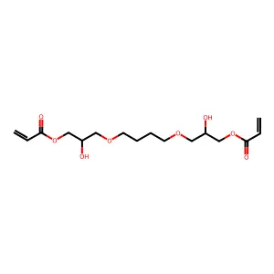 2-Propenoic acid, 1,1'-(1,4-butanediylbis(oxy(2-hydroxy-3,1-propanediyl))) ester structure