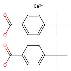 Benzoic acid, 4-(1,1-dimethylethyl)-, calcium salt (2:1) structure