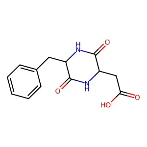 (2S,5S)-3,6-Dioxo-5-(phenylmethyl)-2-piperazineacetic acid structure