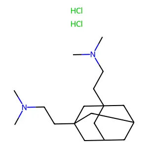 Adamantane, 1,3-bis(2-dimethylaminoethyl)-, dihydrochloride structure
