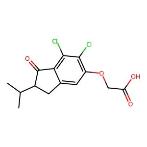 Acetic acid, 6,7-dichloro-2-isopropyl-1-oxo-5-indanyloxy- structure