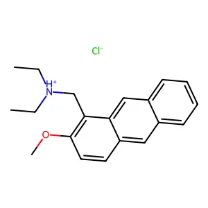 Anthracene, 1-(diethylamino)methyl-2-methoxy-, hydrochloride structure