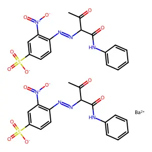 Barium bis(3-nitro-4-((1-(phenylcarbamoyl)acetonyl)azo)benzenesulphonate) structure