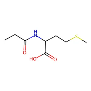 N-(1-oxopropyl)-DL-methionine structure