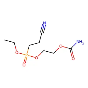 Phosphonic acid, P-(2-cyanoethyl)-, 2-((aminocarbonyl)oxy)ethyl ethyl ester structure