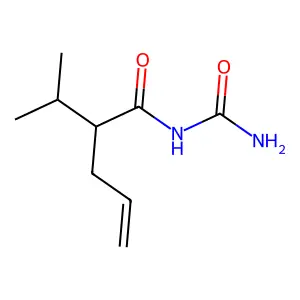 Allylisopropylacetylurea structure