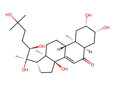 Cholest-7-en-6-one, 2,3,14,20,22,25-hexahydroxy-, (2beta,3beta,5beta,20xi,22R)- structure