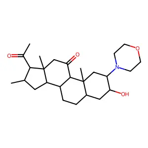 5-alpha-Pregnane-11,20-dione, 3-alpha-hydroxy-16-alpha-methyl-2-beta-morpholino- structure