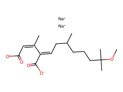 Disodium;4-(7-methoxy-3,7-dimethyloctylidene)-3-methylpent-2-enedioate structure