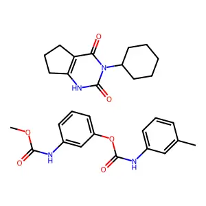 Phenmedipham-lenacil mixt structure