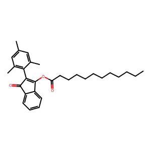 Dodecanoic acid, 1-oxo-2-(2,4,6-trimethylphenyl)-1H-inden-3-yl ester structure