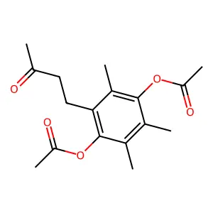2-Butanone, 4-[2,5-bis(acetyloxy)-3,4,6-trimethylphenyl]- structure