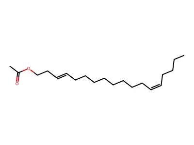 trans,cis-3,13-Octadecadienyl acetate structure
